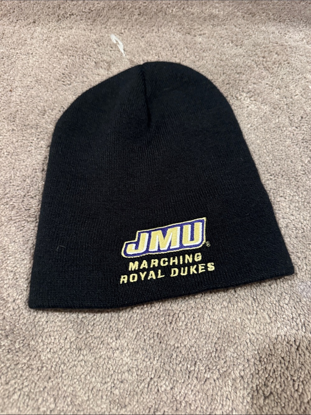 Prime JMU Marching Royal Dukes Black Knit Beanie One Size OSFM Hat